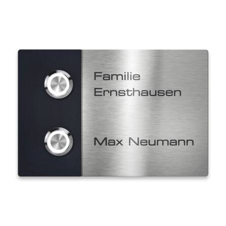 Metzler Türklingel Zweifamilienhaus Edelstahl Gravur...