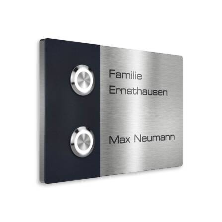 Metzler Türklingel Zweifamilienhaus Edelstahl Gravur | Adam