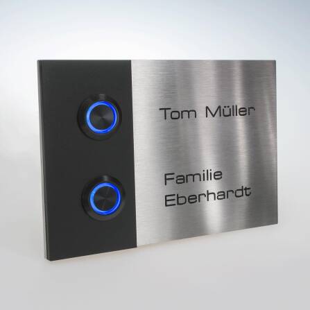 Metzler Türklingel Zweifamilienhaus Edelstahl Gravur | Adam