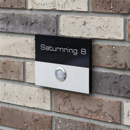 Metzler Campanello Nero Acciaio inox Incisione nominativa 3D LED opzionale | Sora