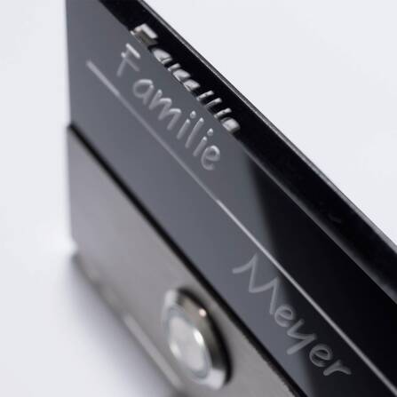 Metzler Campanello Nero Acciaio inox Incisione nominativa 3D LED opzionale | Sora