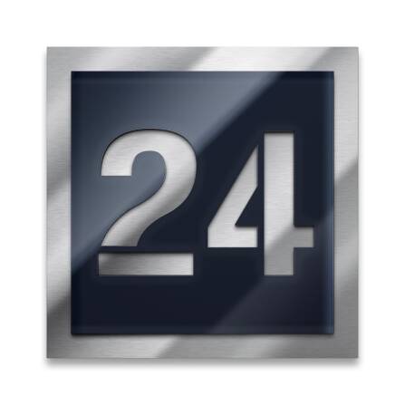 Metzler Hausnummernschild quadratisch Edelstahl Anthrazit