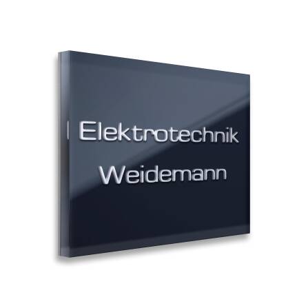 Namensschild in Anthrazit mit 3D-Tiefengravur