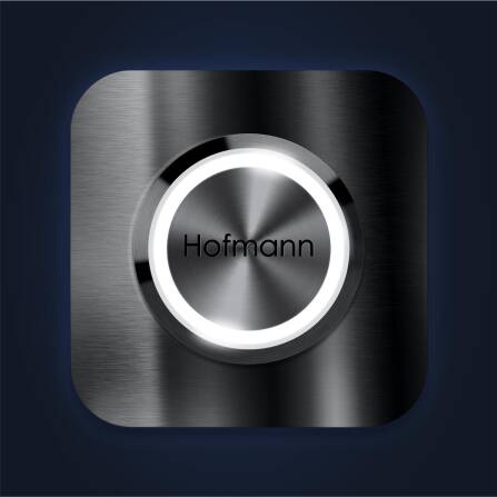 Metzler quadratische Türklingel Edelstahl Gravur + LED-Taster | Ares