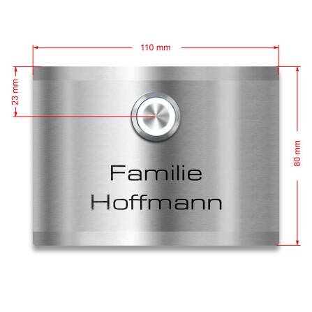 Metzler Türklingel Edelstahl LED-Klingeltaster Lasergravur | Heidi