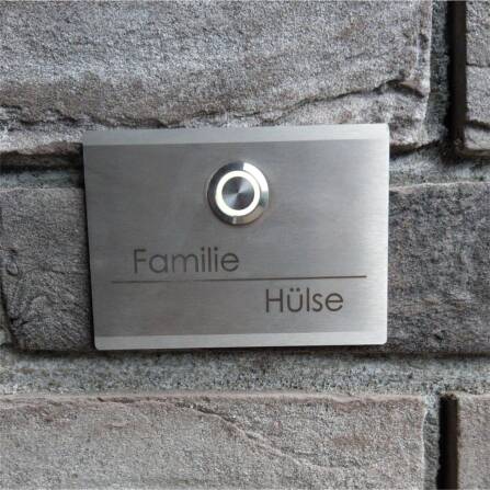 Metzler Türklingel Edelstahl LED-Klingeltaster Lasergravur | Heidi