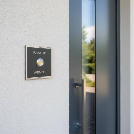 Metzler Türklingel Edelstahl Anthrazit Gravur + LED-Taster | Ari