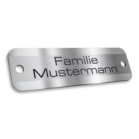 Metzer-Namensschild mit Lasergravur aus rostfreiem Edelstahl