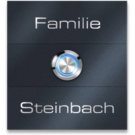 Metzler Türklingel Anthrazit austauschbare Namensschilder Gravur | Magneto