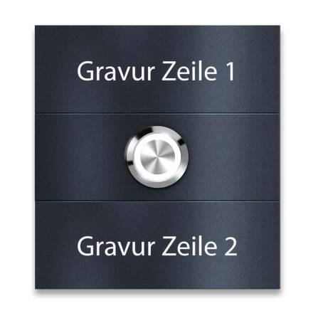 Metzler Türklingel Anthrazit austauschbare Namensschilder Gravur | Magneto