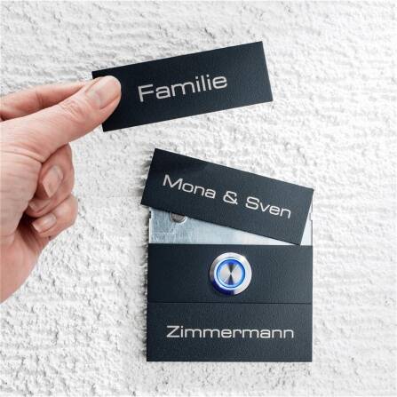 Namensschild in Anthrazit aus der Magneto-Serie