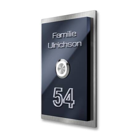 Metzler Klingelschild Edelstahl Anthrazit 3D-Gravur | Dena
