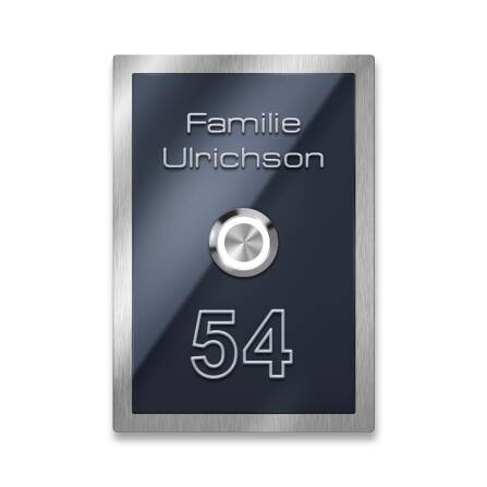 Metzler Klingelschild Edelstahl Anthrazit 3D-Gravur | Dena