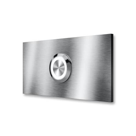 Metzler Klingelschild Edelstahl LED-Taster + Gravur | 6 x 13 cm | Friesen
