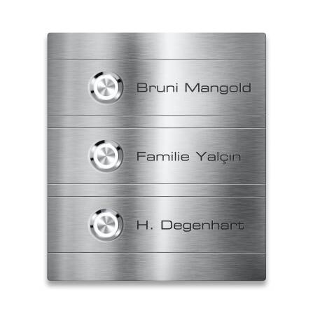 Metzler Türklingel Edelstahl Mehrfamilienhaus Gravur...