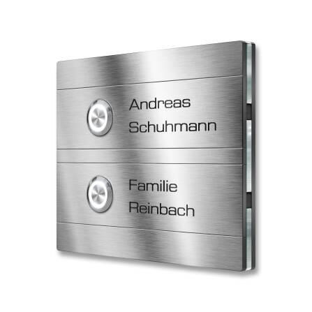 Metzler Türklingel Edelstahl Zweifamilienhaus Gravur | Wester M2