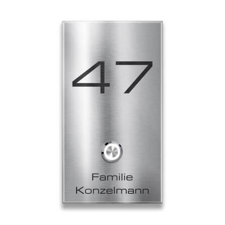 Metzler Türklingel Aufputz Edelstahl Gravur...