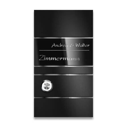 Metzler Design Türklingel Schwarz Acrylglas Gravur...