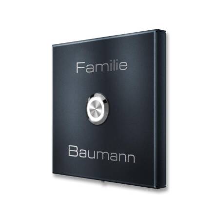 Metzler Türklingel Aufputz Anthrazit Edelstahl...