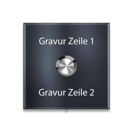 Metzler Türklingel Aufputz Anthrazit Edelstahl Gravur + LED-Taster | Vera