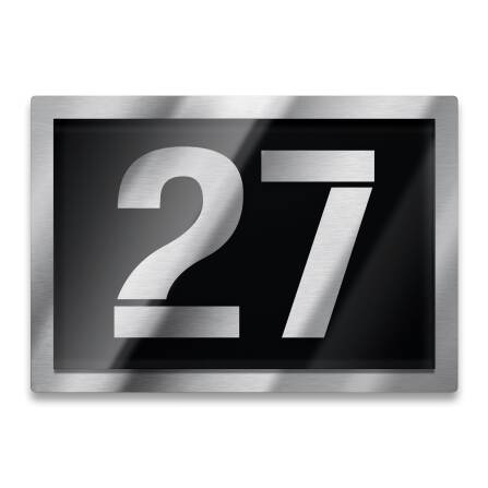 Hausnummernschild Caesar aus Edelstahl in Schwarz...