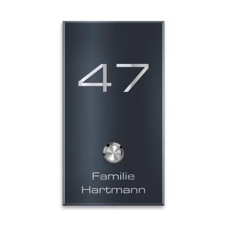 Metzler Funkklingel mit Gravur und Hausnummer | RAL 7016...