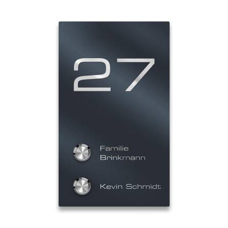 Metzler Türklingel Zweifamilienhaus Anthrazit Gravur...