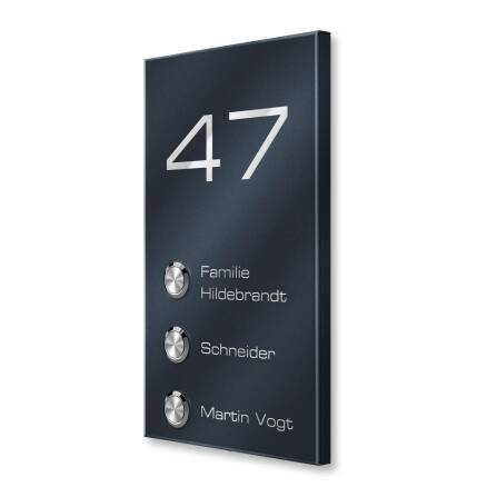 Metzler Sonnette saillie immeuble collectif anthracite gravure | Alan M3