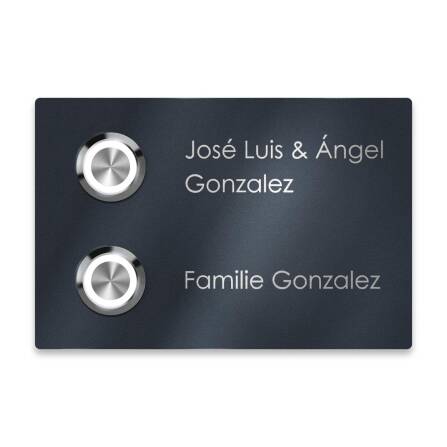 Metzler Türklingel Zweifamilienhaus Anthrazit Gravur...