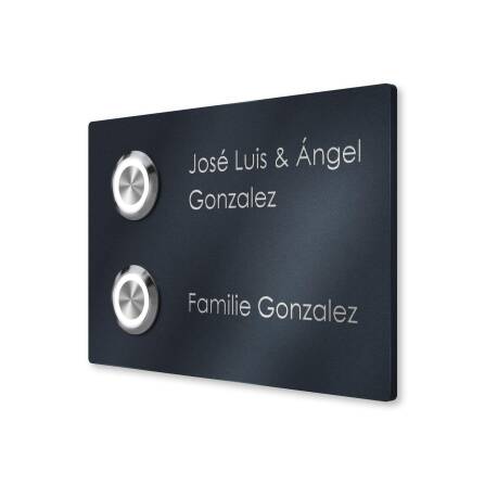 Metzler Türklingel Zweifamilienhaus Anthrazit Gravur...