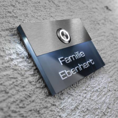 Metzler Türklingel Edelstahl Anthrazit mit 3D-Gravur...