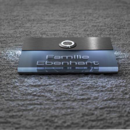 Metzler Türklingel Edelstahl Anthrazit mit 3D-Gravur...