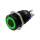 Metzler - Pulsante 19mm - Illuminazione ad anello LED Verde - IP67 IK10 - Alluminio - Piatto - Collegamento a saldare