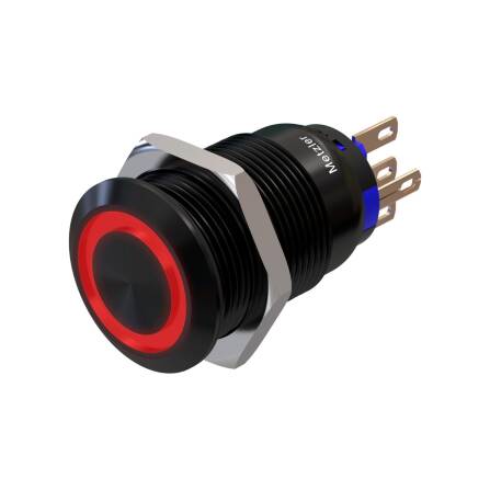 Metzler - Drucktaster 19mm - LED Ringbeleuchtung Rot -...